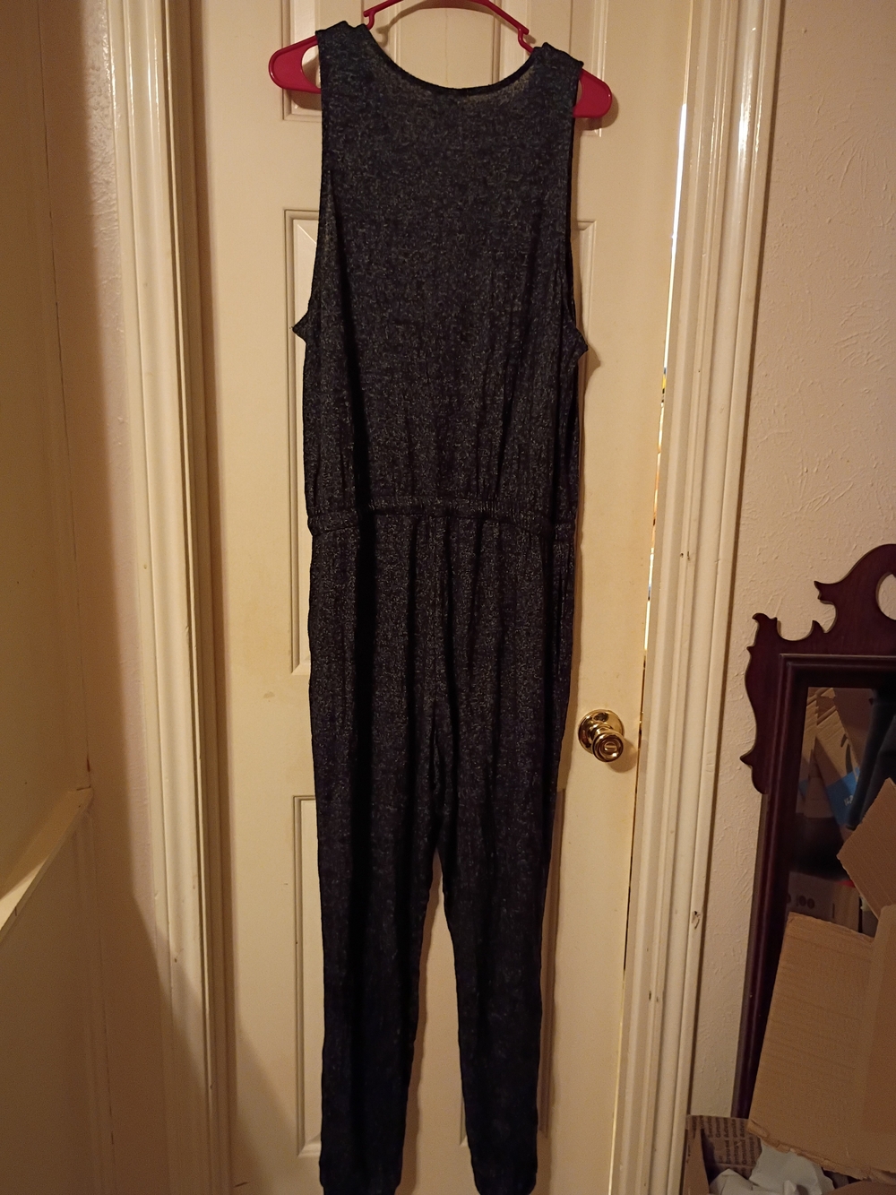 stars above Black Sleeveless V-Neck Jumpsuit with Drawstring - Picture 2 of 4